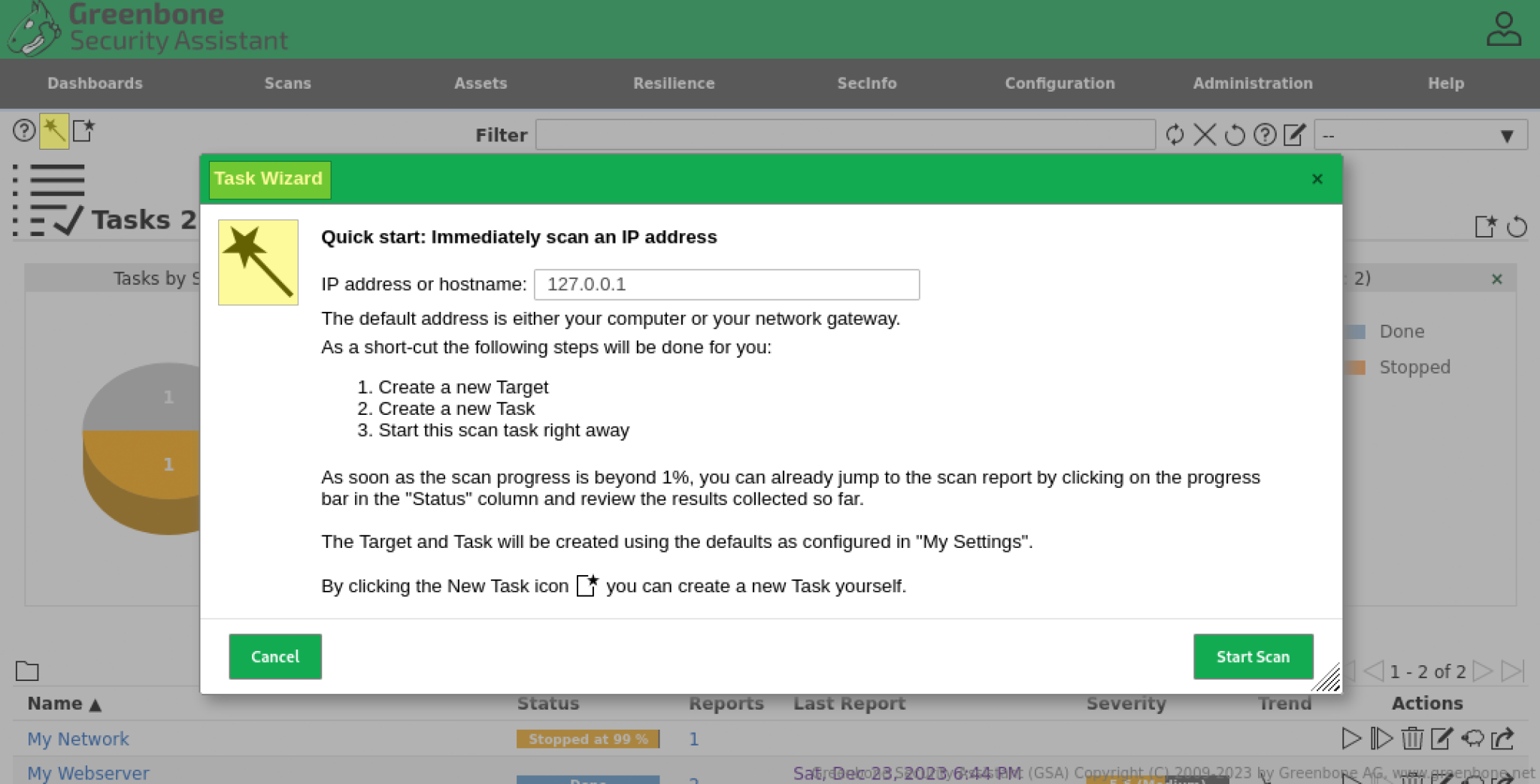 OpenVAS: Tasks, Targets und Assets - Prontosystems Knowledge Base